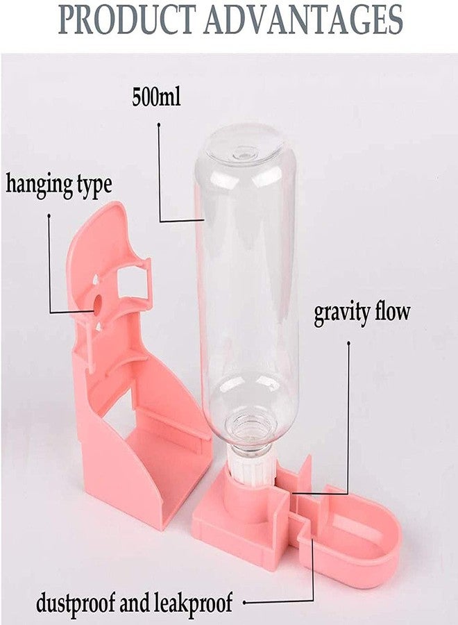kathson 2PCS Rabbit Water Bottle, 17oz Hanging Water Fountain Automatic Dispenser No Leak WaterFeeder for Bunny Chinchilla Guinea Pig Hedgehog Ferret - Image 5